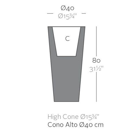 Vondom Cono Alto 40 x 80 bloembak