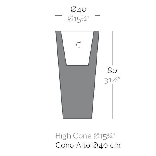 Vondom Cono Alto 40 x 80 bloembak