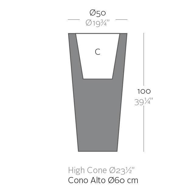 Vondom Cono Alto 50 x 100 bloembak