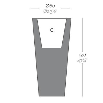 Vondom Cono Alto 60 x 120 bloembak