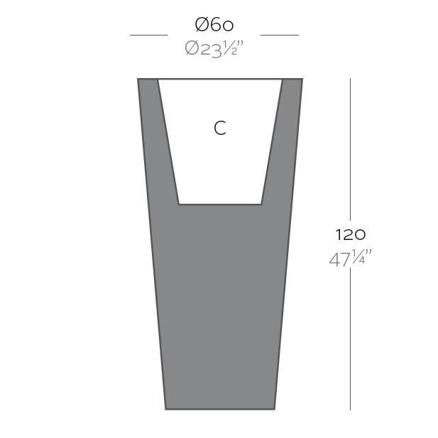 Vondom Cono Alto 60 x 120 bloembak