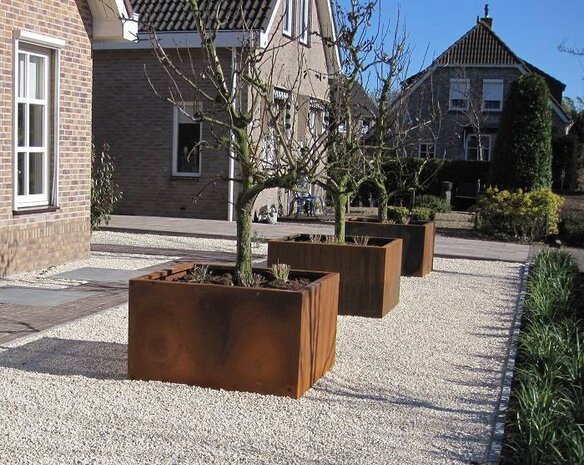 Andes cortenstaal 120x120x60 cm plantenbak Andes cortenstaal 120x120x60 cm plantenbak