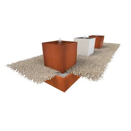 Waterblok cortenstaal 70 x 70 x 70 cm