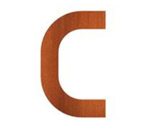 Cortenstaal 9 cm, letter. C Cortenstaal 9 cm, letter. C