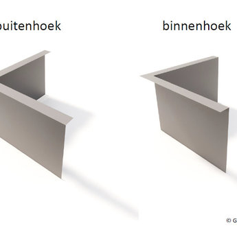 Hoek Cortenstaal gezet 30 x 30 cm, dikte 3 mm