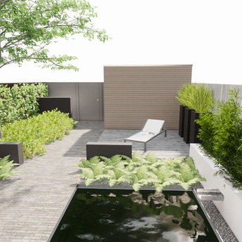 Tuinmuur aluminium 300 x 15 x h 80 cm