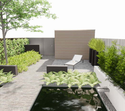 Tuinmuur aluminium 300 x 15 x h 80 cm Tuinmuur aluminium 300 x 15 x h 80 cm