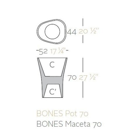 Vondom BONES 70 bloempot