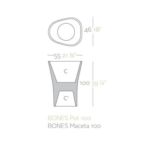 Vondom BONES 100 bloempot