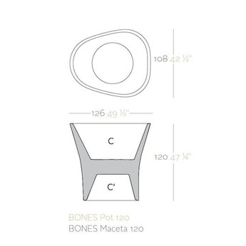 Vondom BONES 120 bloempot