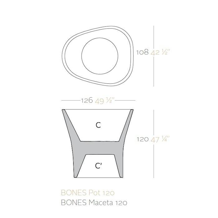 Vondom BONES 120 bloempot
