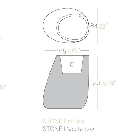 Vondom STONES 120 bloembak