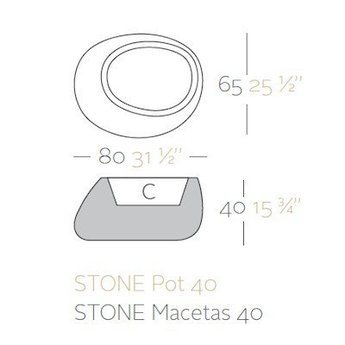 Vondom STONES 40 bloembak