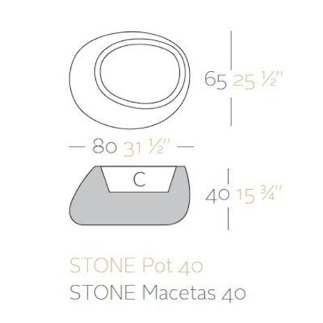 Vondom STONES 40 bloembak Vondom STONES 40 bloembak