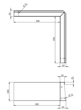 Keerwand cortenstaal 50 x 50 x 20 cm binnenhoek Keerwand cortenstaal 50 x 50 x 20 cm binnenhoek