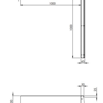 Keerwand cortenstaal 100 x 100 x 20 cm binnenhoek