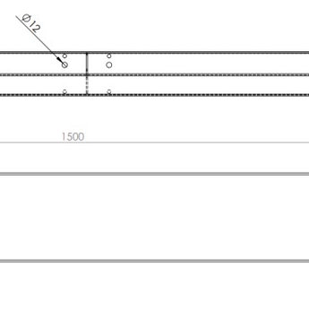 Keerwand cortenstaal 150 x 20 cm recht