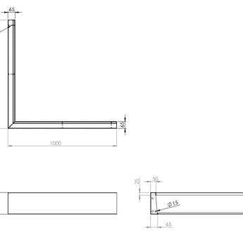 Keerwand cortenstaal 100 x 100 x 20 cm buitenhoek