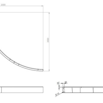 Keerwand cortenstaal 200 x 20 cm buitenbocht