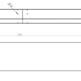 Keerwand cortenstaal 150 x 30 cm recht