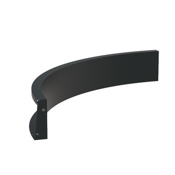 Keerwand aluminium 100  x 20 cm binnenbocht