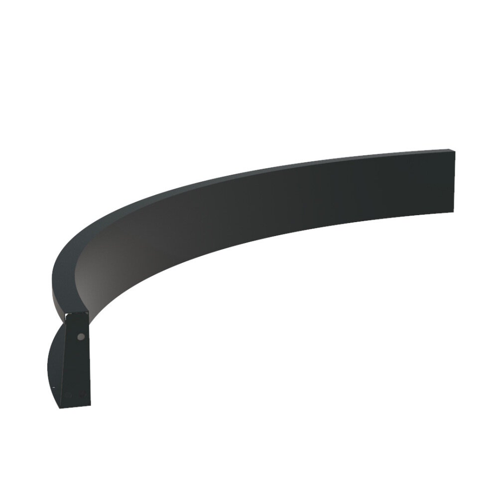 Keerwand aluminium 200  x 20 cm binnenbocht Keerwand aluminium 200  x 20 cm binnenbocht