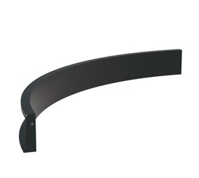 Keerwand aluminium 200  x 20 cm binnenbocht Keerwand aluminium 200  x 20 cm binnenbocht