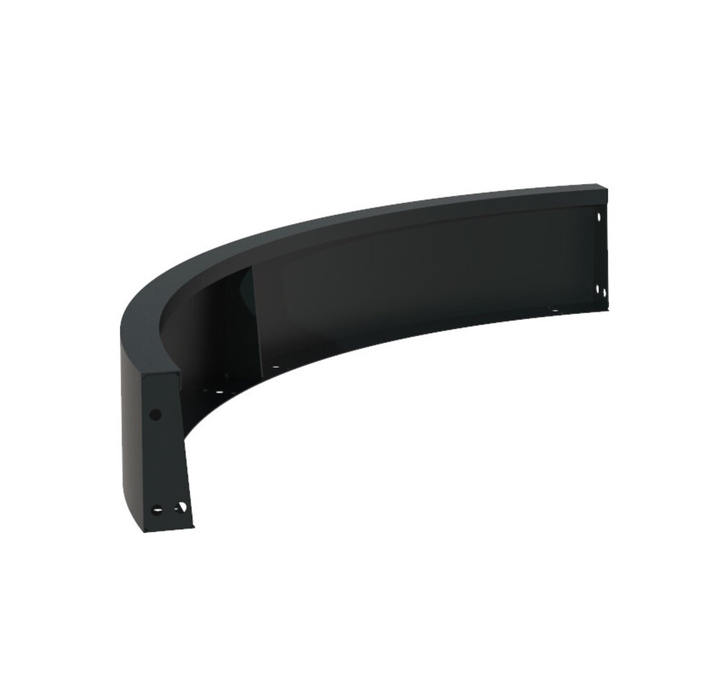 Keerwand aluminium 100  x 20 cm buitenbocht Keerwand aluminium 100  x 20 cm buitenbocht