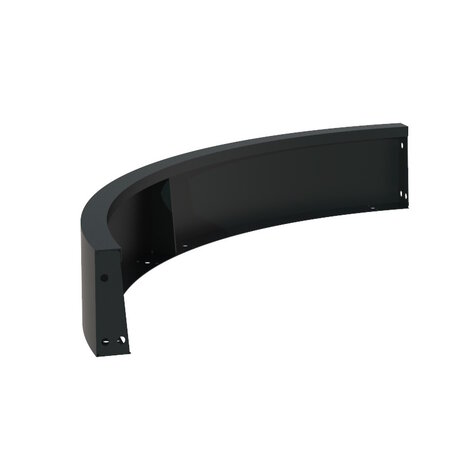 Keerwand aluminium 100  x 20 cm buitenbocht Keerwand aluminium 100  x 20 cm buitenbocht