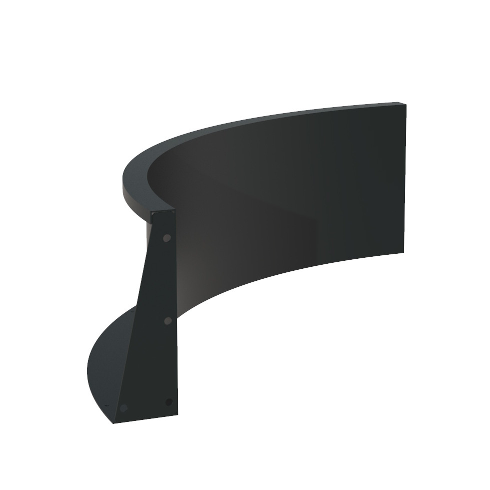 Keerwand aluminium 100 x 40 cm binnenbocht afbeelding