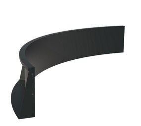 Keerwand aluminium 200 x 40 cm binnenbocht