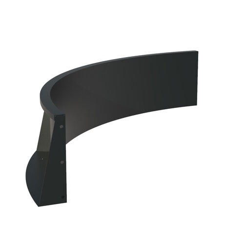 Keerwand aluminium 150 x 40 cm binnenbocht Keerwand aluminium 150 x 40 cm binnenbocht