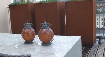 Cortenstaal bloembakken