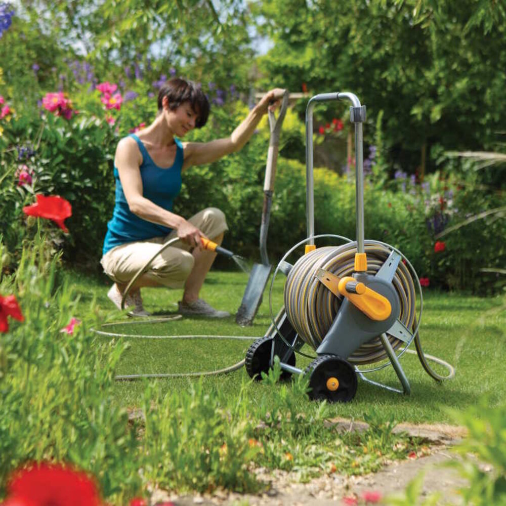 Hozelock Metalen 60 m slangenwagen + 30 m slang