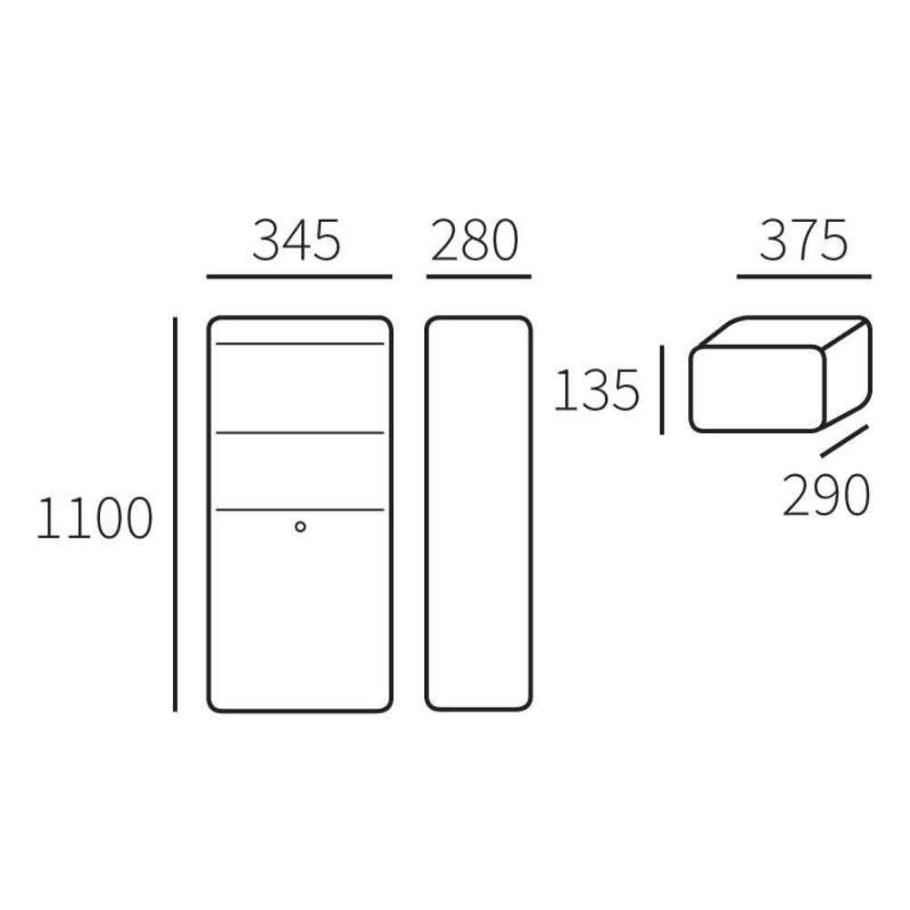 Allux Pakketzuil Grundform antraciet Allux Pakketzuil Grundform antraciet
