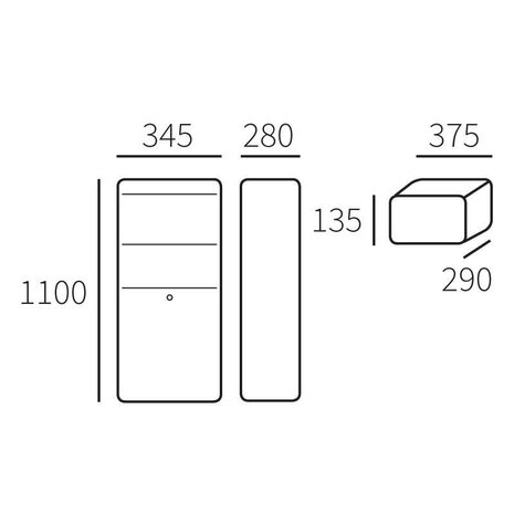 Allux Pakketzuil Grundform antraciet Allux Pakketzuil Grundform antraciet
