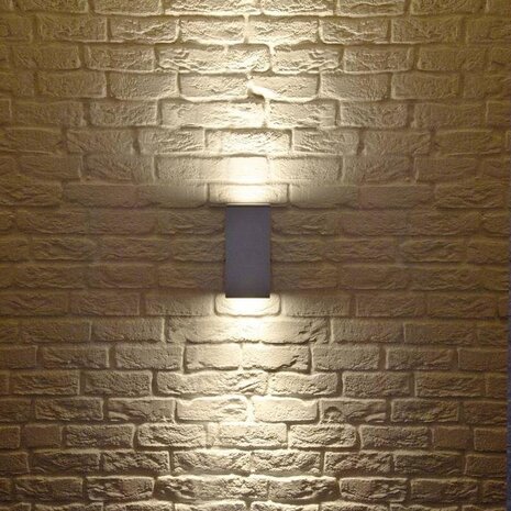 SLV BIG THEO Up/Down grijs wandlamp