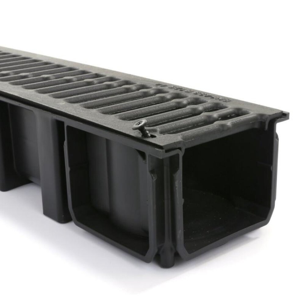 Nicoll lijngoot Connecto 100 + gietijzer rooster B125, 100 x 9.8 cm