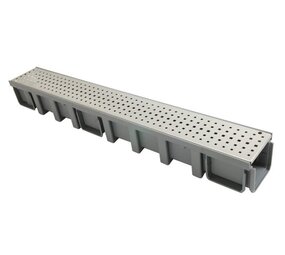 Nicoll lijngoot Connecto 100 + RVS gatenrooster A15, 100 x 11.5 cm Nicoll lijngoot Connecto 100 + RVS gatenrooster A15, 100 x 11.5 cm