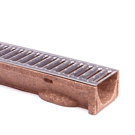 Anrin lijngoot, polyesterbeton SELF-ECO 100 cm, gegalvaniseerd sleufrooster Anrin lijngoot, polyesterbeton SELF-ECO 100 cm, gegalvaniseerd sleufrooster