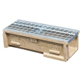 Anrin lijngoot, polyesterbeton SELF-150 50 cm, gegalvaniseerd maasrooster Anrin lijngoot, polyesterbeton SELF-150 50 cm, gegalvaniseerd maasrooster