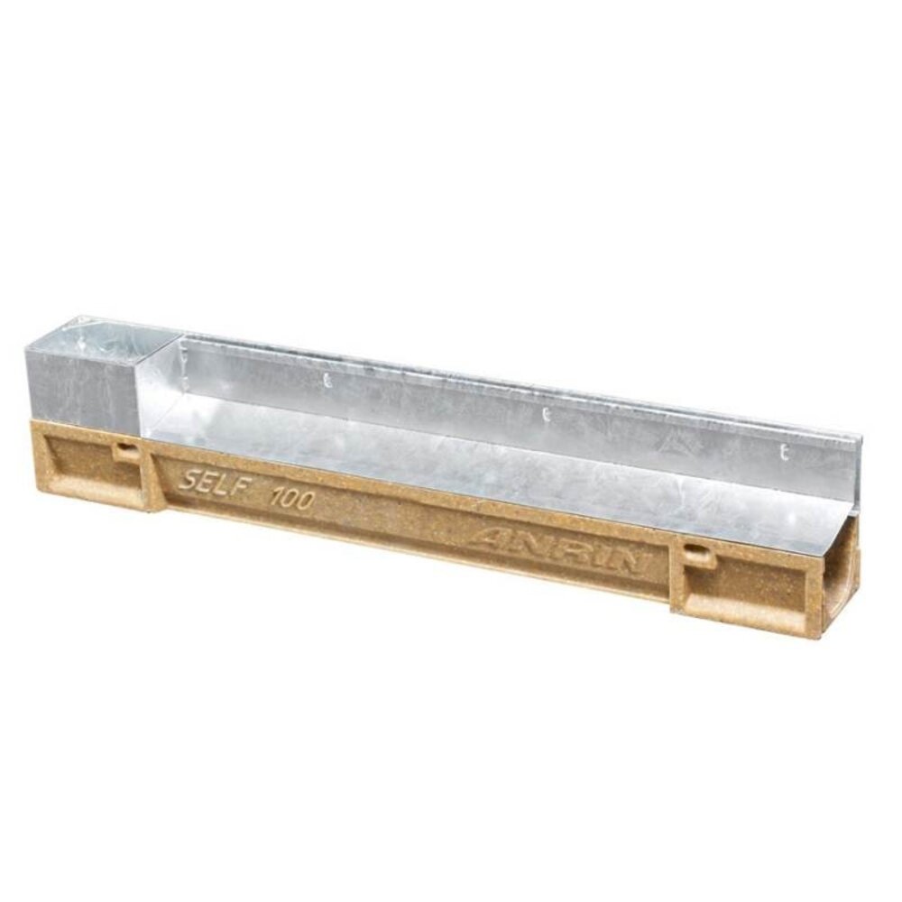 Anrin sleufgoot, polyesterbeton SELF-Schlitz 100 cm en inspectieopening