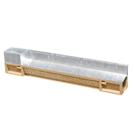 Anrin sleufgoot, polyesterbeton SELF-Schlitz 100 cm en inspectieopening