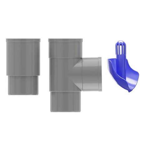 Rawinso regenwater afkoppelset, grijs, 80 mm Rawinso regenwater afkoppelset, grijs, 80 mm