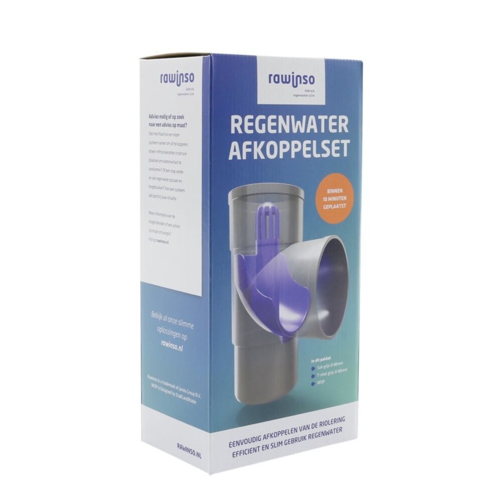 Rawinso regenwater afkoppelset, wit, 80 mm