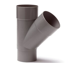 HWA T-stuk 45°, pvc, 2x inwendig lijm, 1x verjongd spie