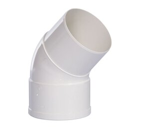 Pipelife HWA bocht 45°, pvc, inwendig lijm x verjongd spie, wit Pipelife HWA bocht 45°, pvc, inwendig lijm x verjongd spie, wit