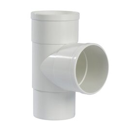 Pipelife HWA T-stuk 87°, pvc, 2x inwendig lijm, 1x verjongd spie, wit