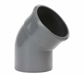Pipelife pvc bocht 45°, manchet x spie, grijs, KOMO Pipelife pvc bocht 45°, manchet x spie, grijs, KOMO