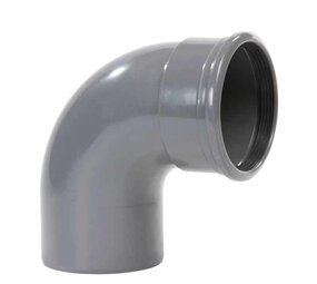 Pipelife PVC bocht 88°, manchet x spie, grijs, KOMO Pipelife PVC bocht 88°, manchet x spie, grijs, KOMO